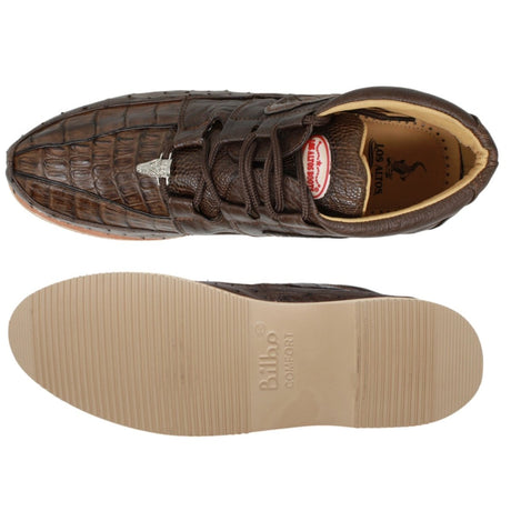 Zapatos Casuales de Cocodrilo Caiman con Avestruz Original Color Cafe - Los Altos Boots - Los Altos Boots