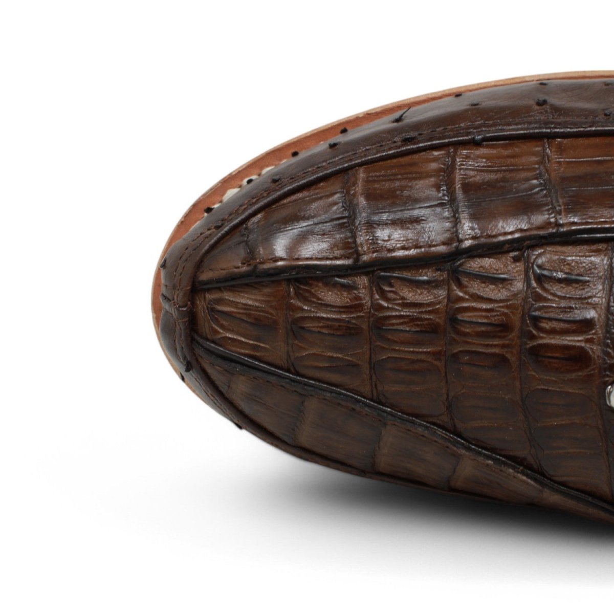 Zapatos Casuales de Cocodrilo Caiman con Avestruz Original Color Cafe - Los Altos Boots - Los Altos Boots