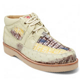 Zapatos Casuales de Cocodrilo Caiman con Avestruz Original Color Natural - Los Altos Boots - Los Altos Boots