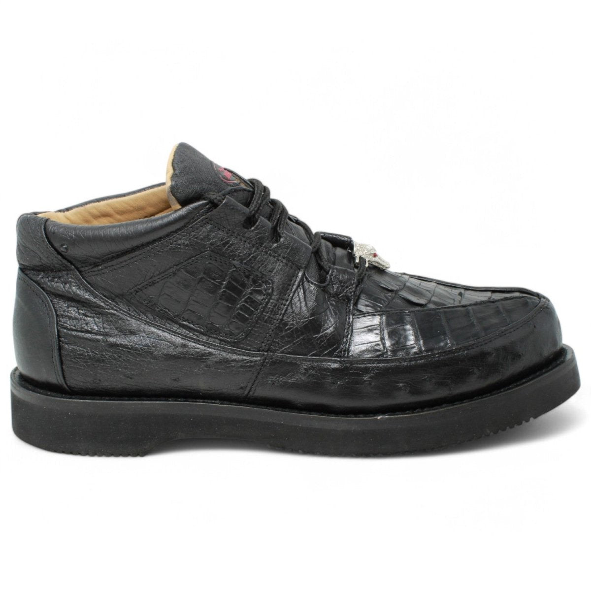 Zapato Casual de Imitacion Avestruz con Cocodrilo Color Mantequilla WD-348