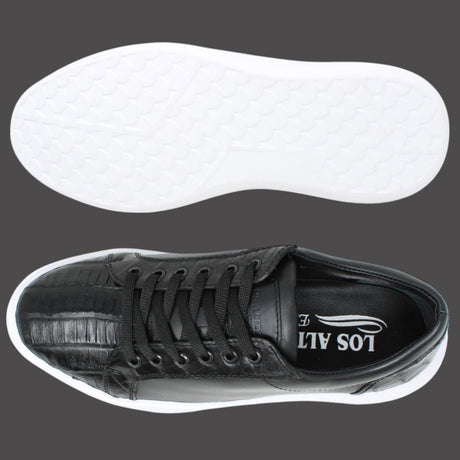 Zapatos Casuales de Cocodrilo Caiman Panza Original Color Negro - Los Altos Boots - Los Altos Boots