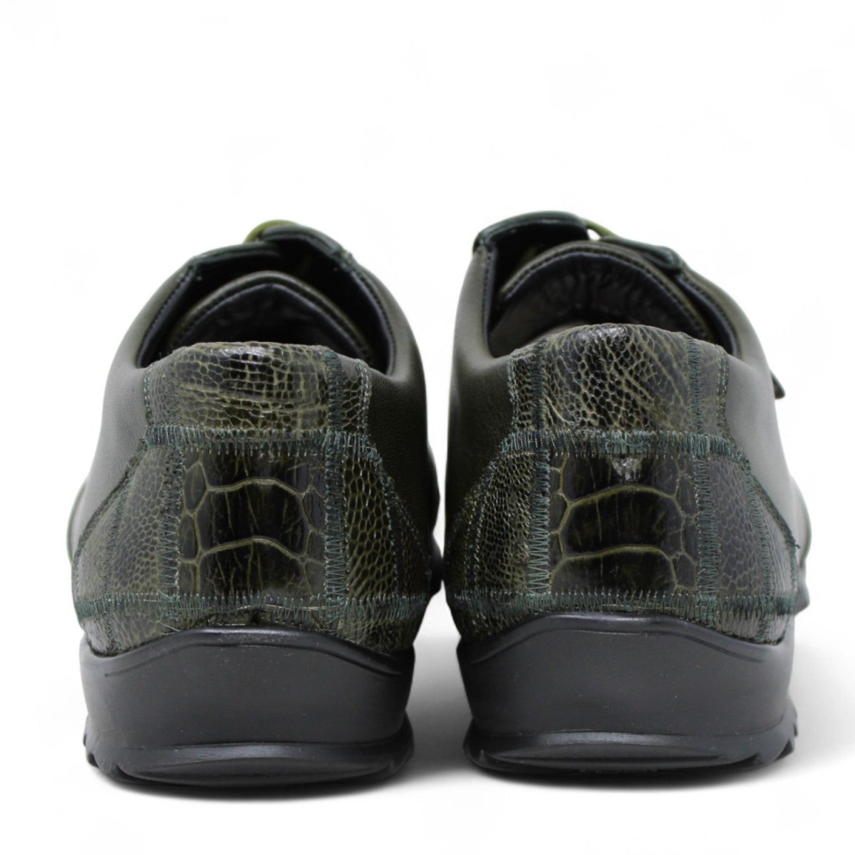 Zapatos Casuales de Pata de Avestruz Original Color Verde Olivo - Los Altos Boots - Los Altos Boots