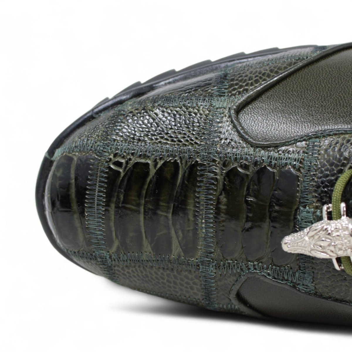 Zapatos Casuales de Pata de Avestruz Original Color Verde Olivo - Los Altos Boots - Los Altos Boots