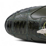 Zapatos Casuales de Pata de Avestruz Original Color Verde Olivo - Los Altos Boots - Los Altos Boots