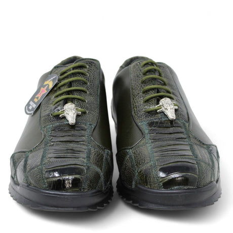 Zapatos Casuales de Pata de Avestruz Original Color Verde Olivo - Los Altos Boots - Los Altos Boots