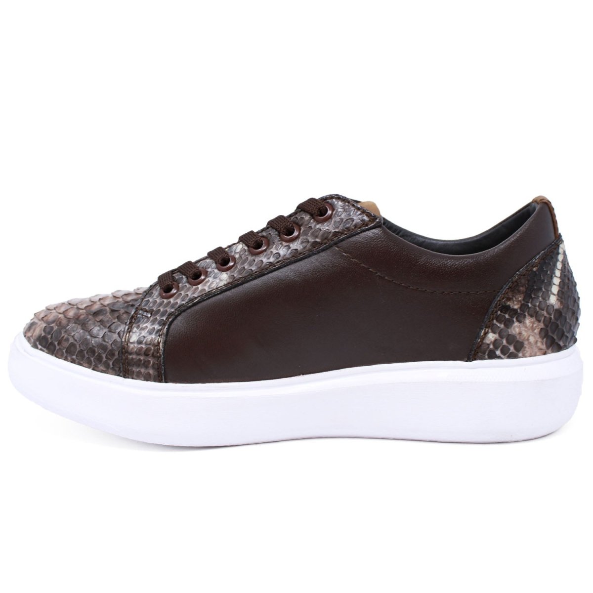 Zapatos Casuales de Piton y Piel Original Color Cafe Rustico - Los Altos Boots - Los Altos Boots