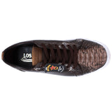 Zapatos Casuales de Piton y Piel Original Color Cafe Rustico - Los Altos Boots - Los Altos Boots