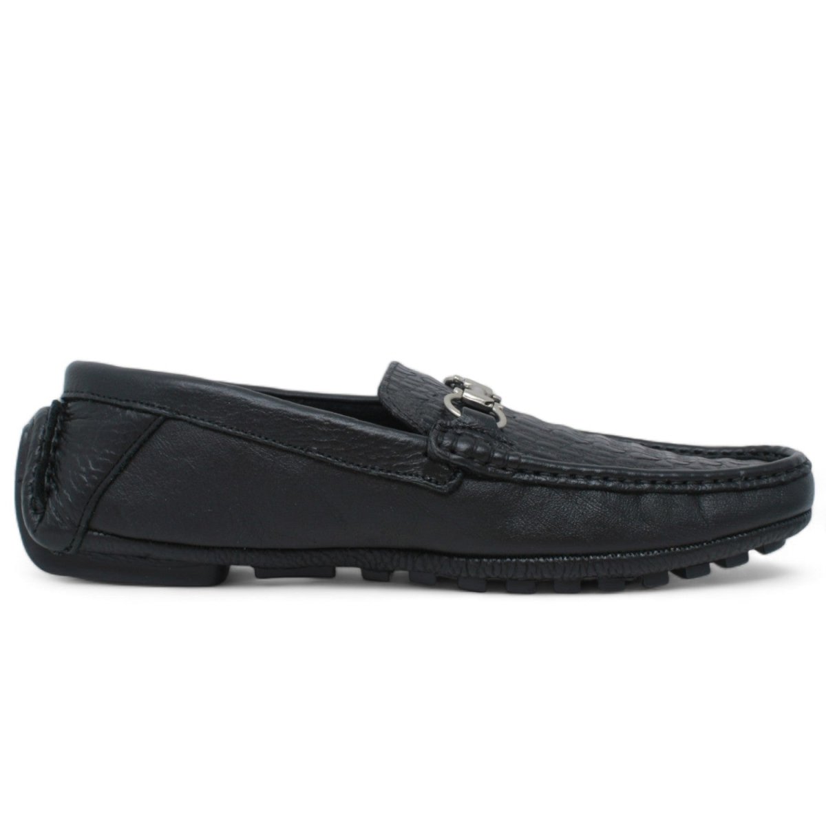Zapato Casual de Imitacion Avestruz con Cocodrilo Cola Color Negro WD-344 main image 0