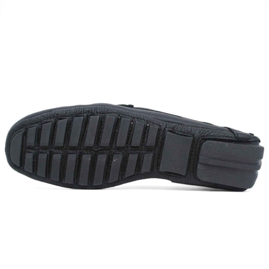 Zapato Casual de Imitacion Avestruz con Cocodrilo Cola Color Negro WD-344