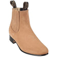Charro Suede Round Toe Ankle Boots Honey Color  - WildWest boots - Side View 