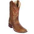 Wester Genuine Leather Wide Square Toe Boots Honey Color - Los Altos Boots Side View