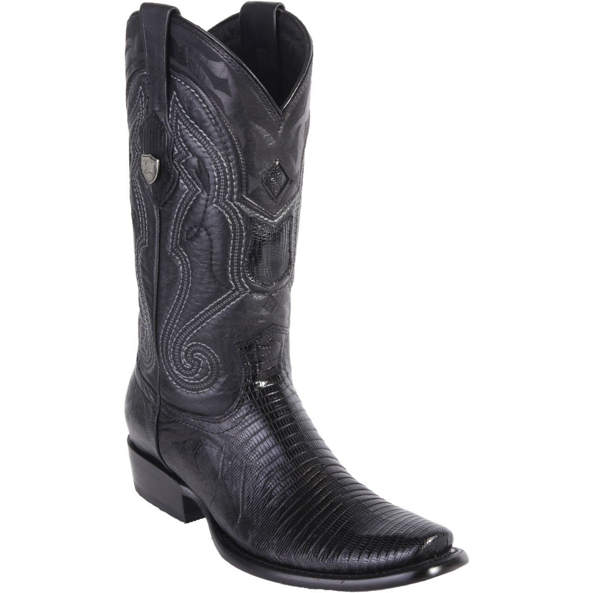 Genuine Lizard Dubai Square Toe Boots Black Color, free shipping across the USA - Wild West Boots