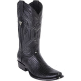 Genuine Lizard Dubai Square Toe Boots Black Color, free shipping across the USA - Wild West Boots