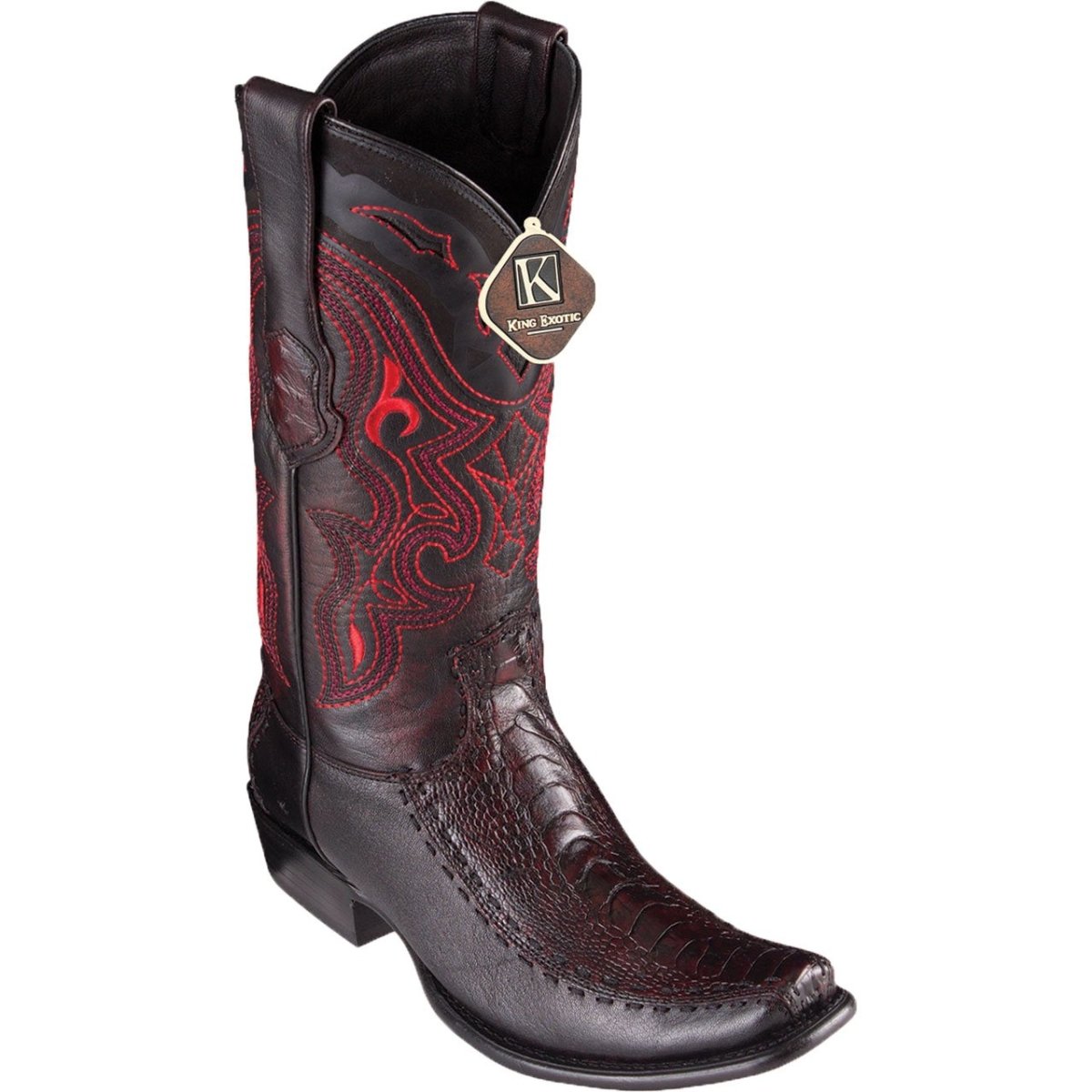 Botas de Avestruz Pata con Venado Horma Amplia
