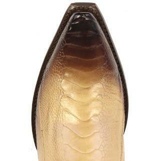 Men's Los Altos Original Ostrich Leg Snip Toe Boots - Faded Oryx  940515- Los Altos Boots Toe view