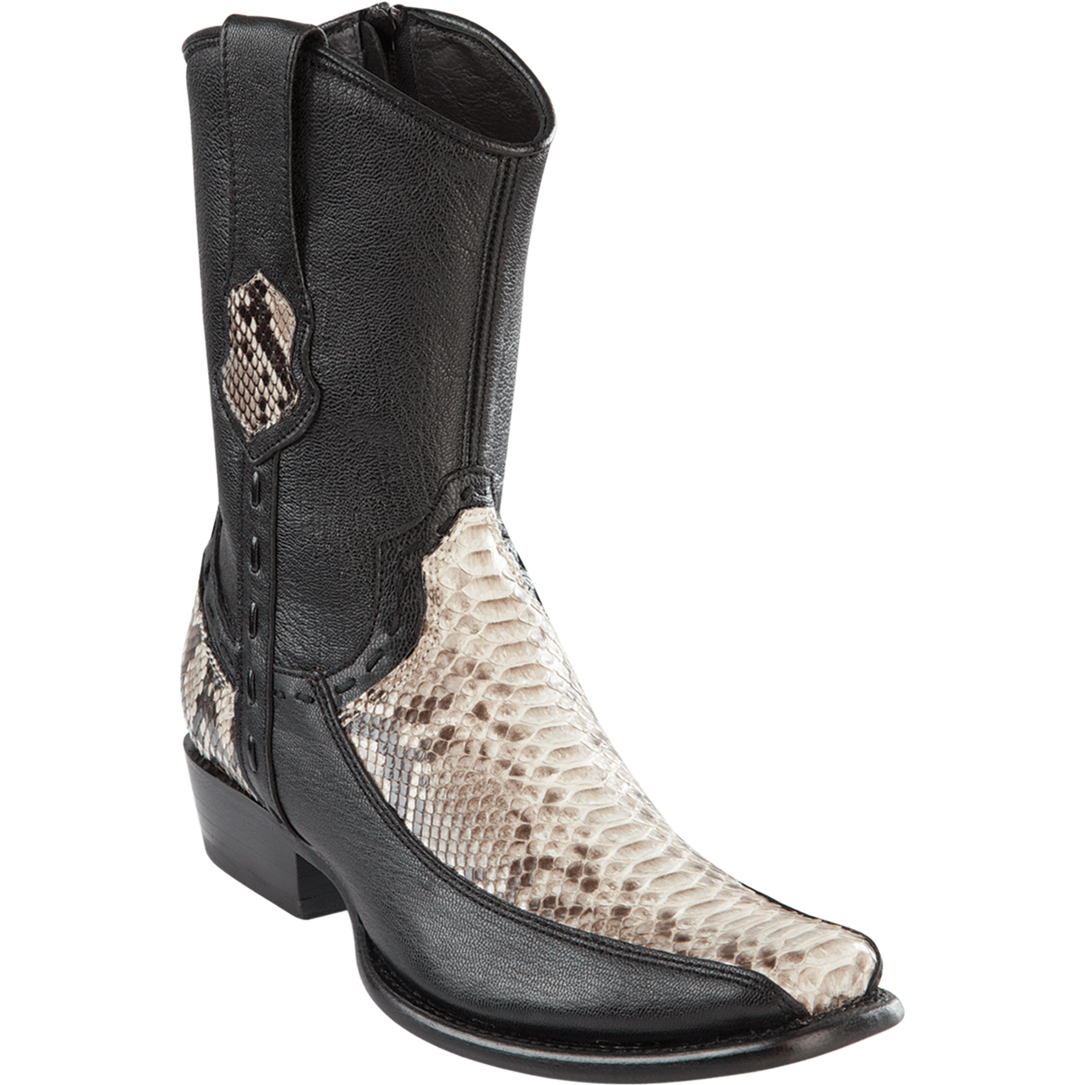 Genuine Python and deer Dubai Toe Short Boots natural Color - Wild West Boots