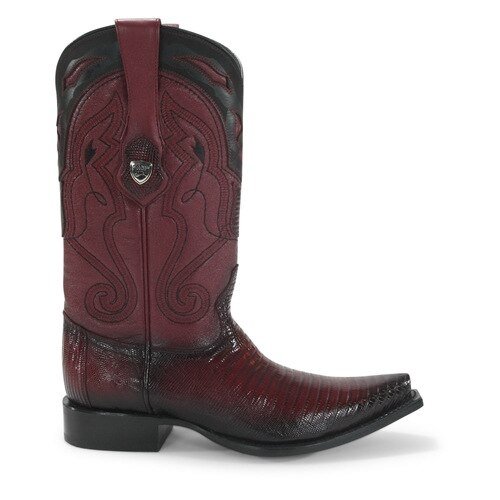 Original Lizard Snip Toe  Boots Faded Burgundy Color - Wild West Boots side