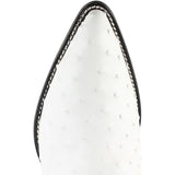 Western Original Ostrich Boots J-Toe White Color - Wild West Boots