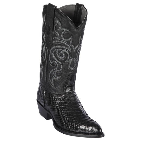 Western Genuine Python Boots J-toe Black Color - 995705- Los Altos Boots Side view