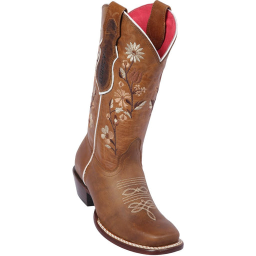 Botas Altas de Cuero con Flores para Mujer en Horma Rodeo Q3125251 - Quincy Boots
