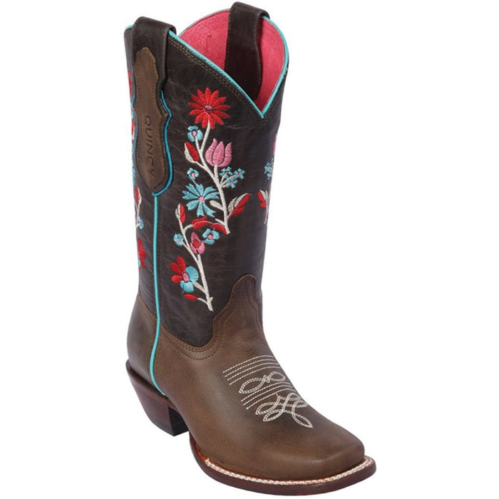 Botas Altas de Cuero con Flores para Mujer en Horma Rodeo Q3125294 - Quincy Boots