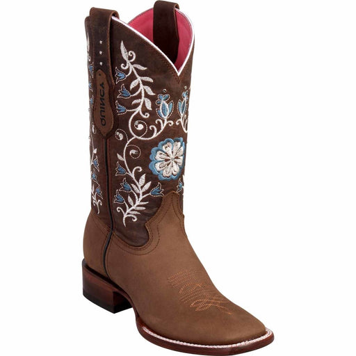 Botas Altas de Cuero con Flores para Mujer en Horma Rodeo Q322F6259 - Quincy Boots