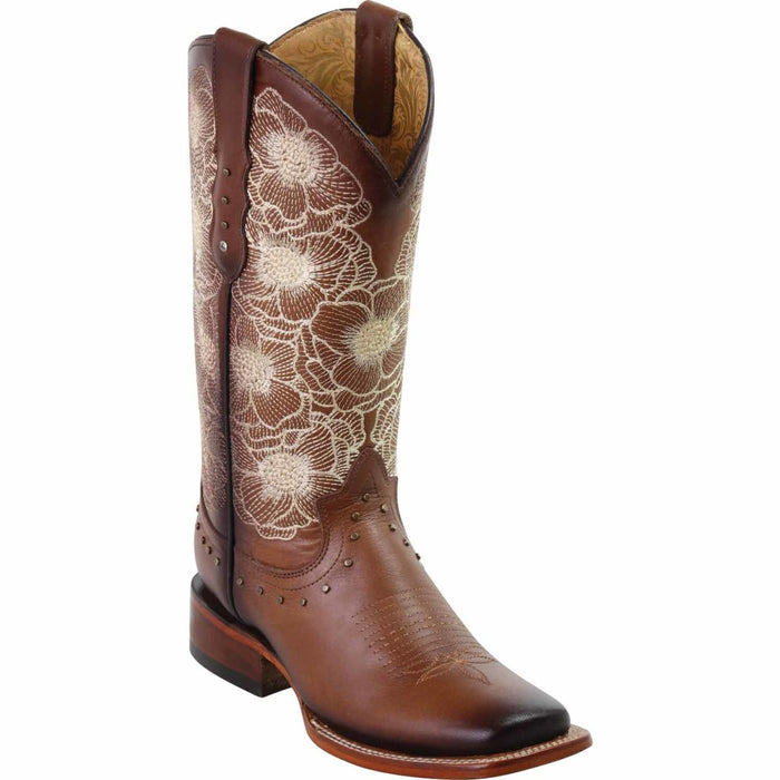 Botas Altas de Cuero con Flores para Mujer en Horma Rodeo Q322GB5259 - Quincy Boots