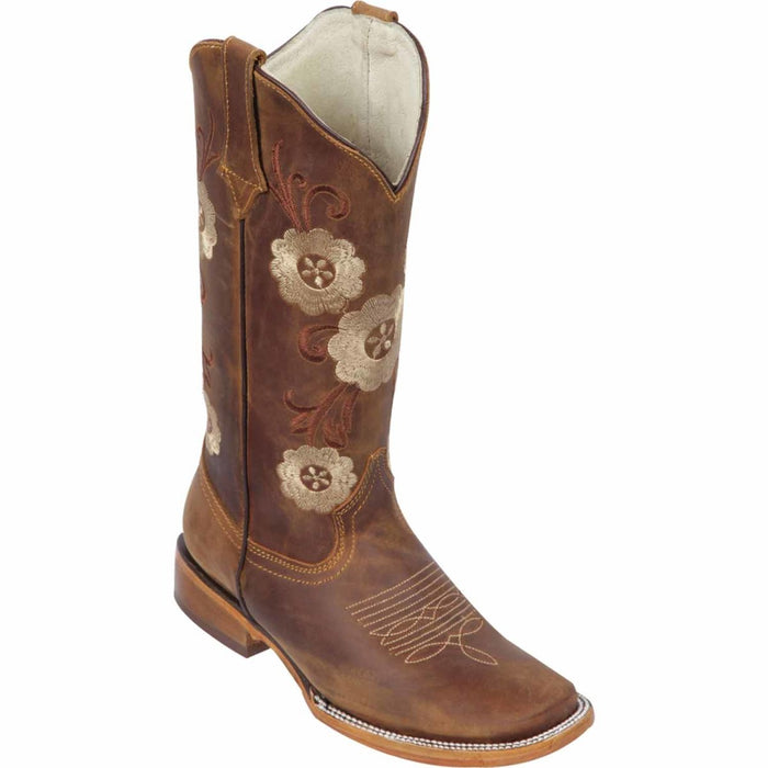 Botas Altas de Cuero con Flores para Mujer en Horma Rodeo Q322GMF6251 - Quincy Boots