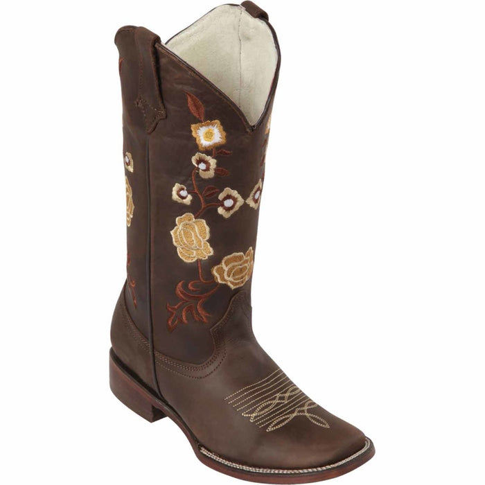Botas Altas de Cuero con Flores para Mujer en Horma Rodeo Q322GMF6294 - Quincy Boots