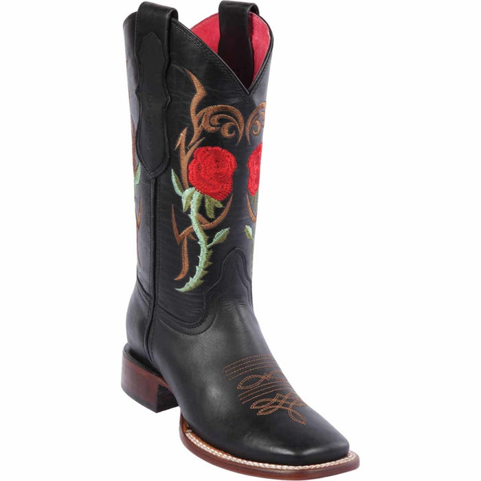 Botas Altas de Cuero con Flores para Mujer en Horma Rodeo Q322R6205 - Quincy Boots