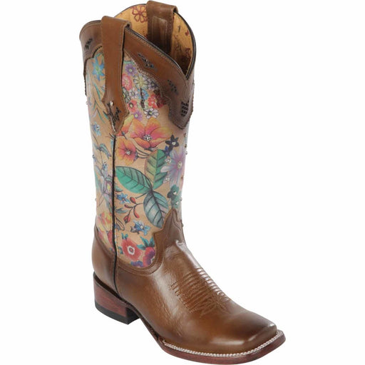 Botas Altas de Cuero con Flores para Mujer en Horma Rodeo Q322SF5259 - Quincy Boots