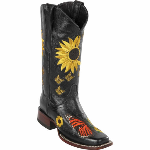 Botas Altas de Cuero con Girasoles para Mujer en Horma Rodeo Q322GM2705 - Quincy Boots