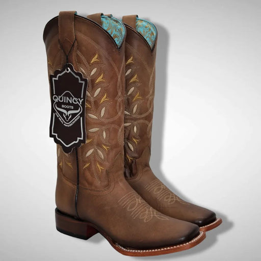 Botas Altas de Cuero Original para Mujer en Horma Rodeo Miel Q3226251R - Quincy Boots