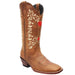 Botas Altas de Cuero para Mujer con Horma Rodeo Color Cafe Claro WD-478 - White Diamons Boots