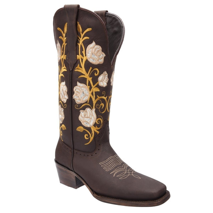 Botas Altas de Cuero para Mujer con Horma Rodeo WD-523 - White Diamons Boots