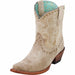 Botas Cortas de Cuero Nobuck para Mujer en Horma Punta Recortada Q34B6359 - Quincy Boots