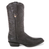 Genuine Lizard J-Toe cowboy Boots Black Color - Wild West Boots side