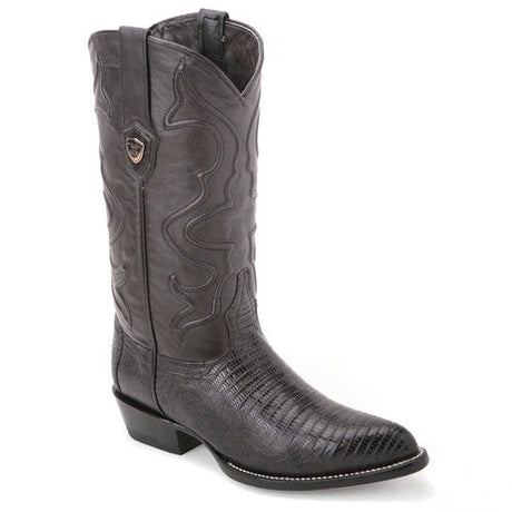 Genuine Lizard J-Toe cowboy Boots Black Color - Wild West Boots