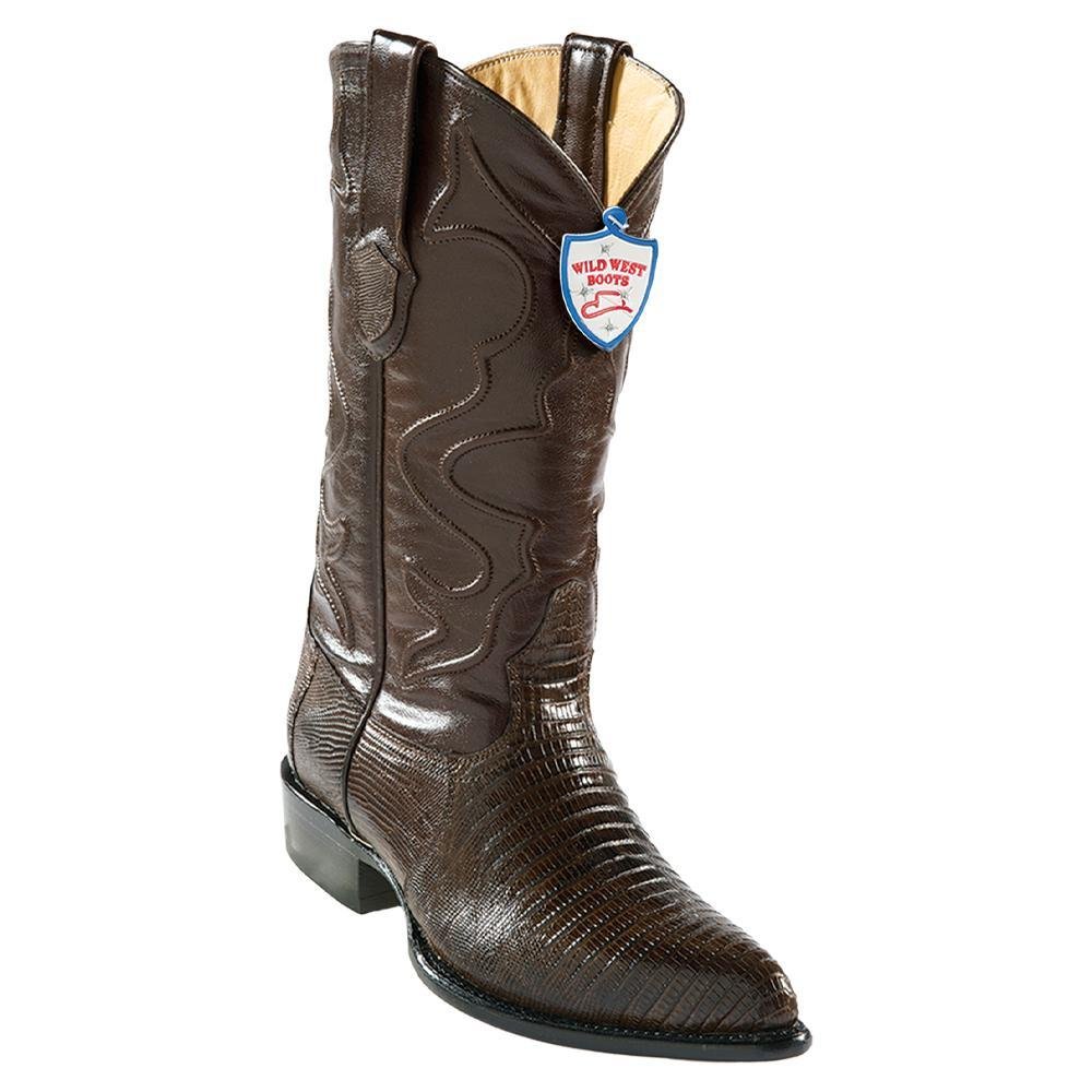 Genuine Lizard J-Toe cowboy Boots Brown Color - Wild West Boots