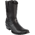Armadillo Lizard Original Short Boots Dubai Square Toe Black Color - Wild West Boots