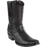 Armadillo Lizard Original Short Boots Dubai Square Toe Black Color - Wild West Boots