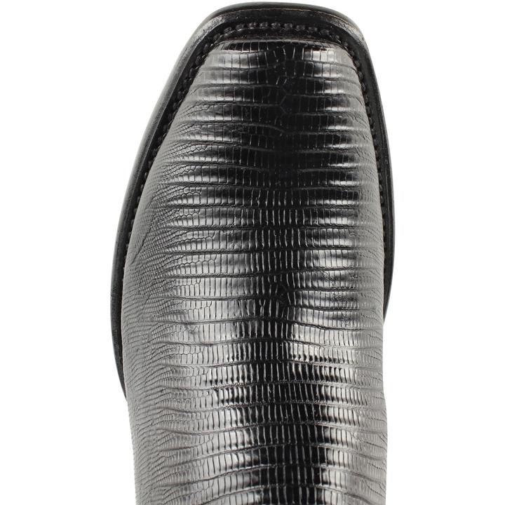 Genuine Lizard Dubai Square Toe Boots Black Color, free shipping across the USA - Wild West Boots toe