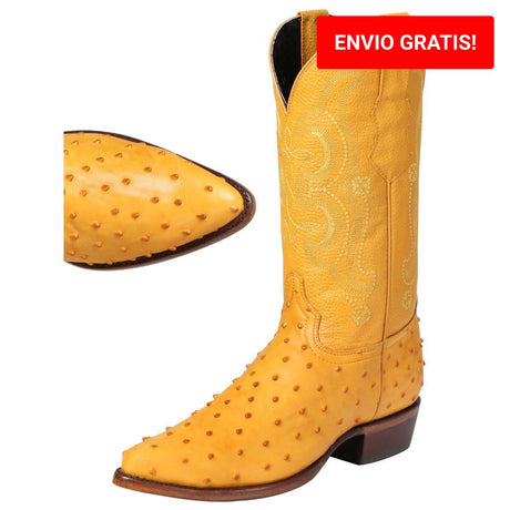 Botas de Avestruz Grabado con Horma Puntal 700 GEN-40837 - El General