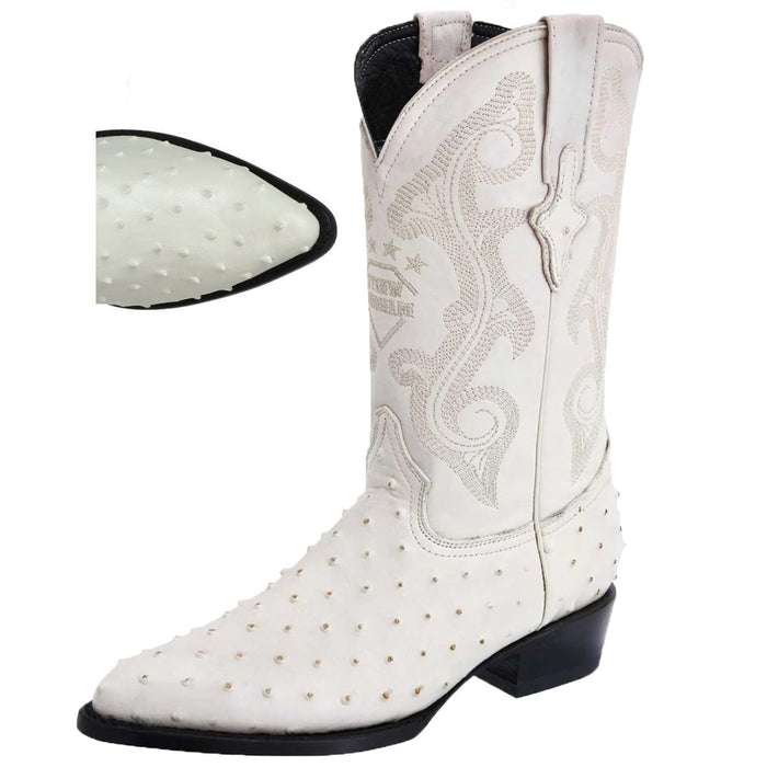 Botas de Avestruz Grabado con Horma Puntal 700 WD-226 - White Diamonds Boots