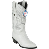 Western Original Ostrich Boots J-Toe White Color - Wild West Boots
