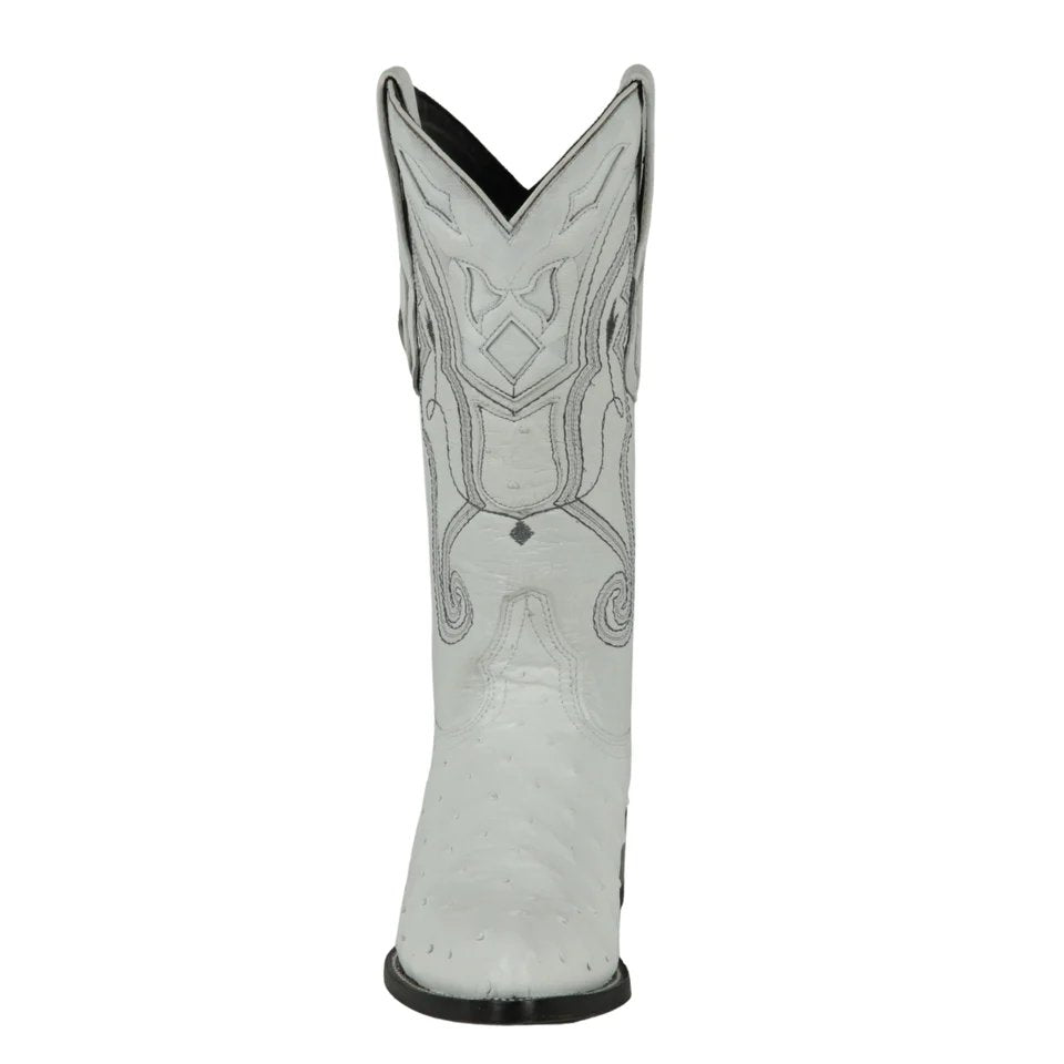 Western Original Ostrich Boots J-Toe White Color - Wild West Boots