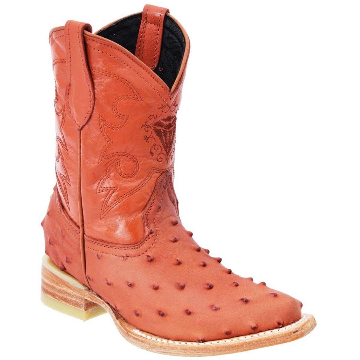 Botas de Avestruz Imitacion Horma 3X Aladino para Niño Color Cognac WD-373 - White Diamonds Boots
