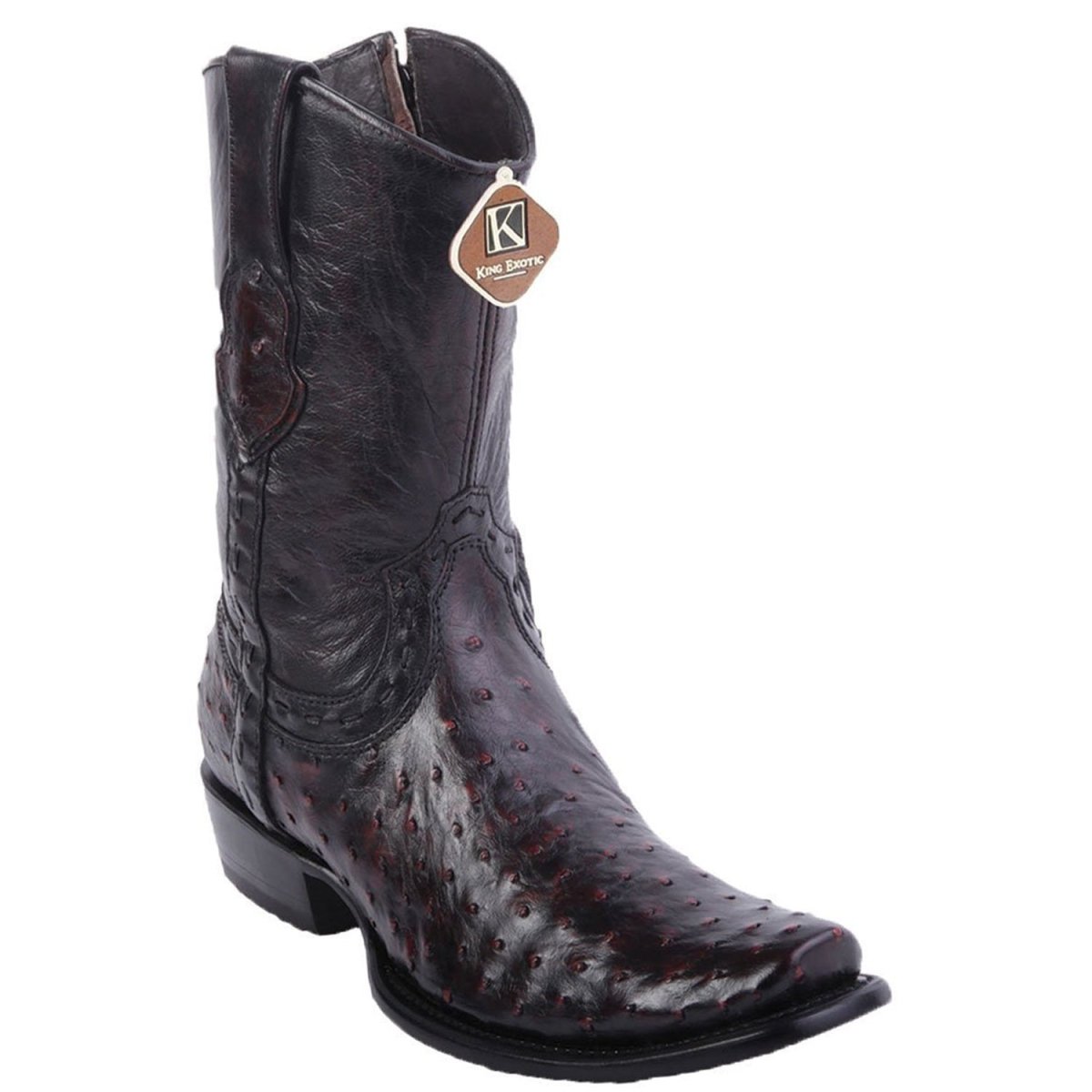 Botas de Avestruz Original Cortas Horma Dubai KE-479B0318 - King Exotic