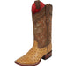 Botas de Avestruz Original Horma Cuadrada para Dama Color Ambar - Los Altos Boots