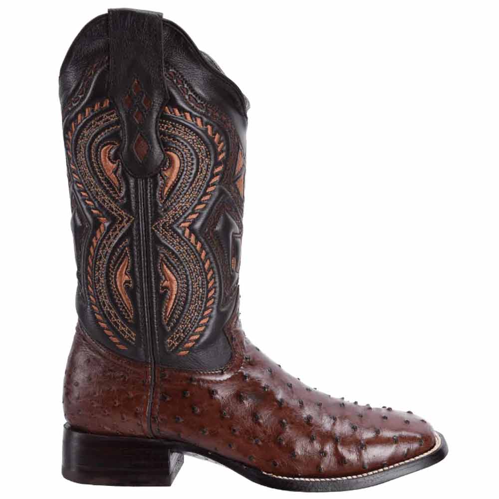 Botas de Avestruz Original Horma Rodeo Cuadrada Color Cafe JB-503CAF - Joe Boots